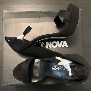 Black Suede Platform Heels